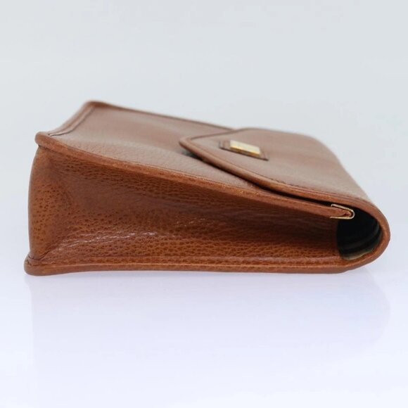 Burberrys Clutch Bag Leather Brown Auth bs15802 - Picture 5 of 15